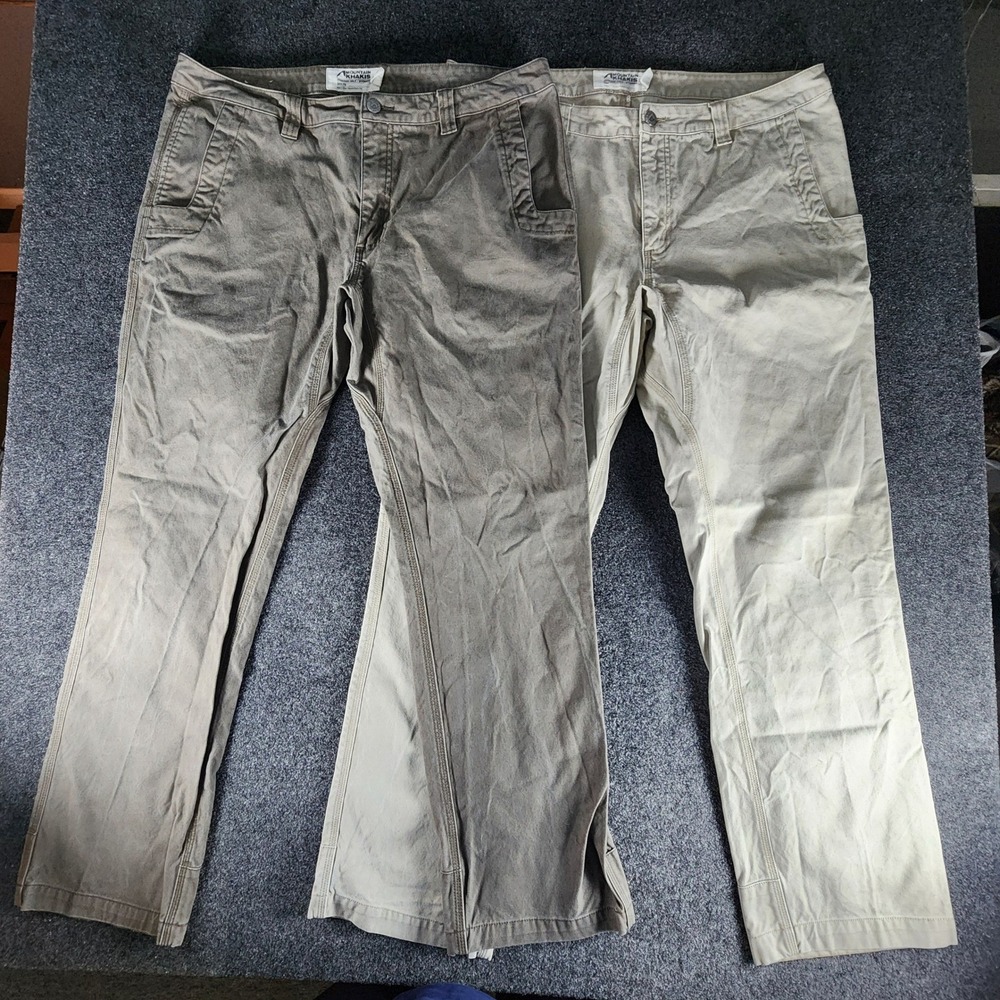 Lot of 2 Mountain Khakis Original Mountain Pant Slim Fit 38x32 Brown Tan Mens